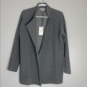 Halston Grey Cross Over Collar modern Peacoat Jacket women’s medium grey fall
